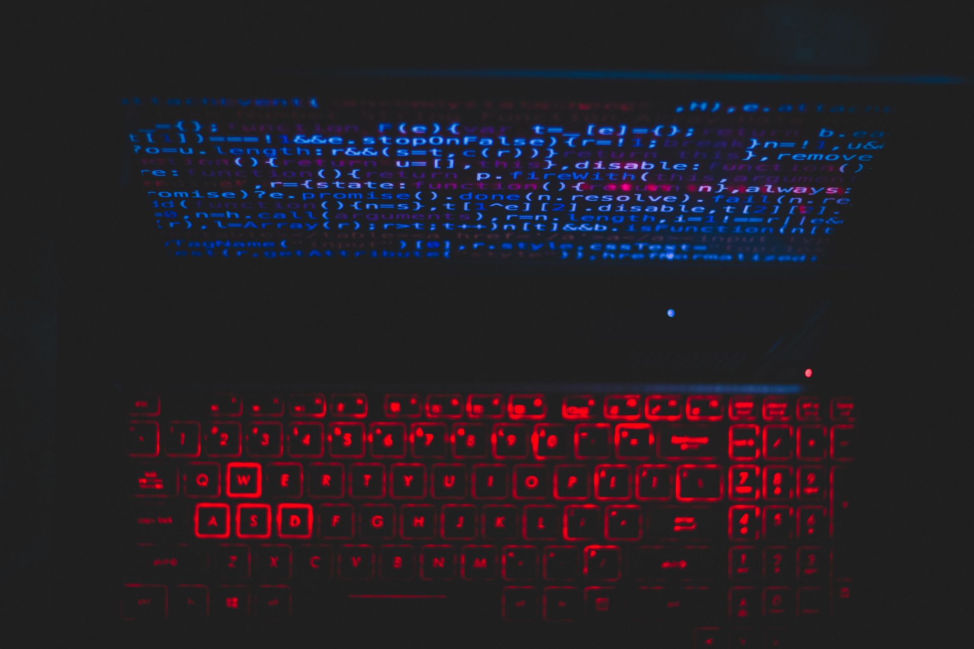 Engineer working late on a laptop
